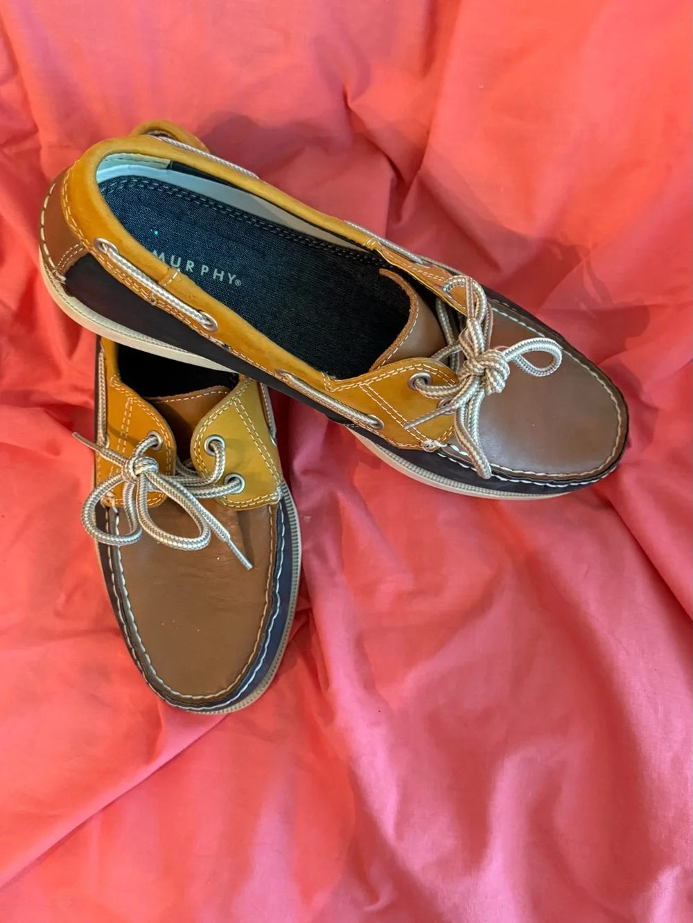 J.Murphy Men's Two-Tone Brown & Tan Leather Boat Shoes